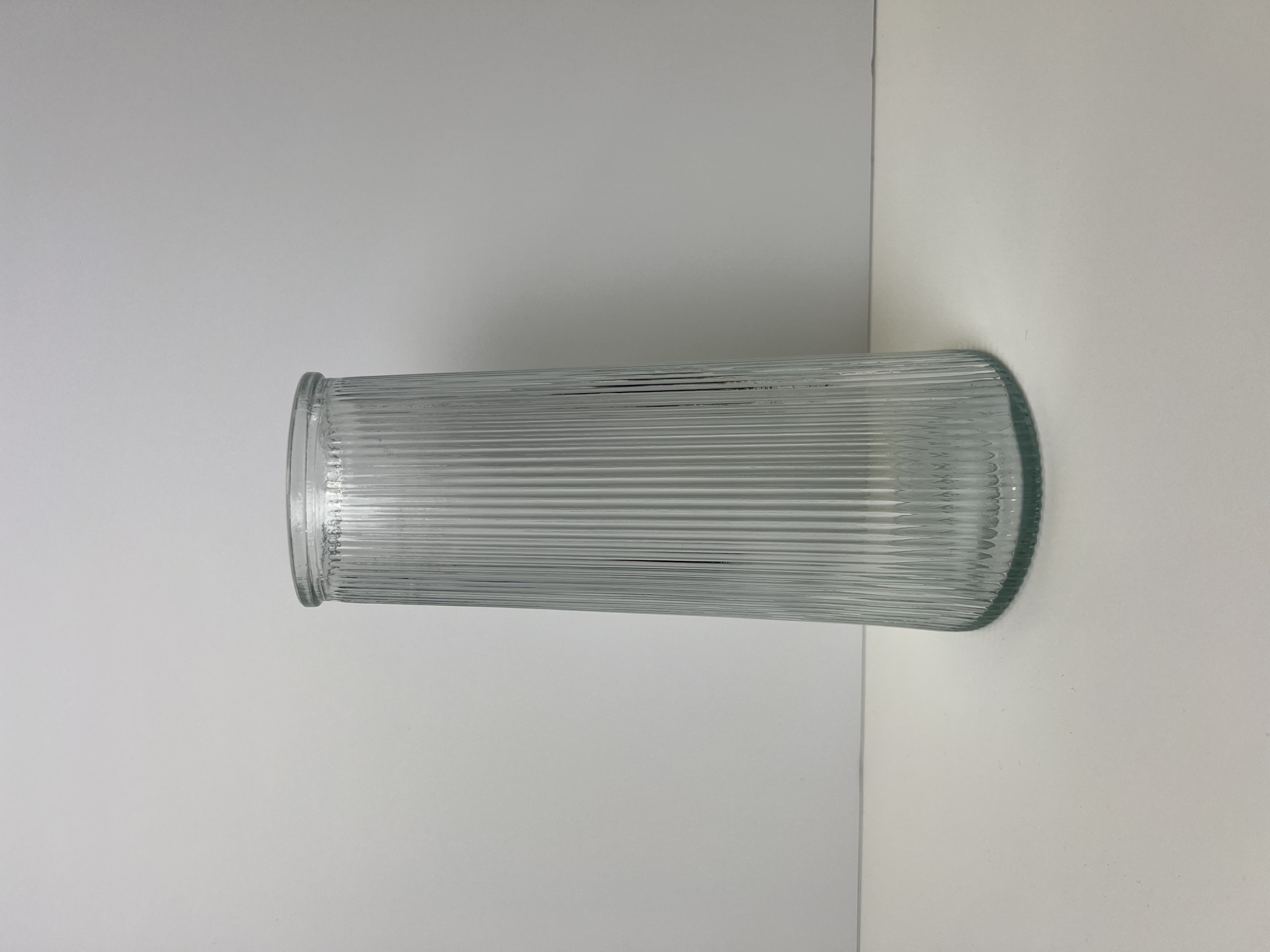 Clear Tall Ribbed Vase detail page